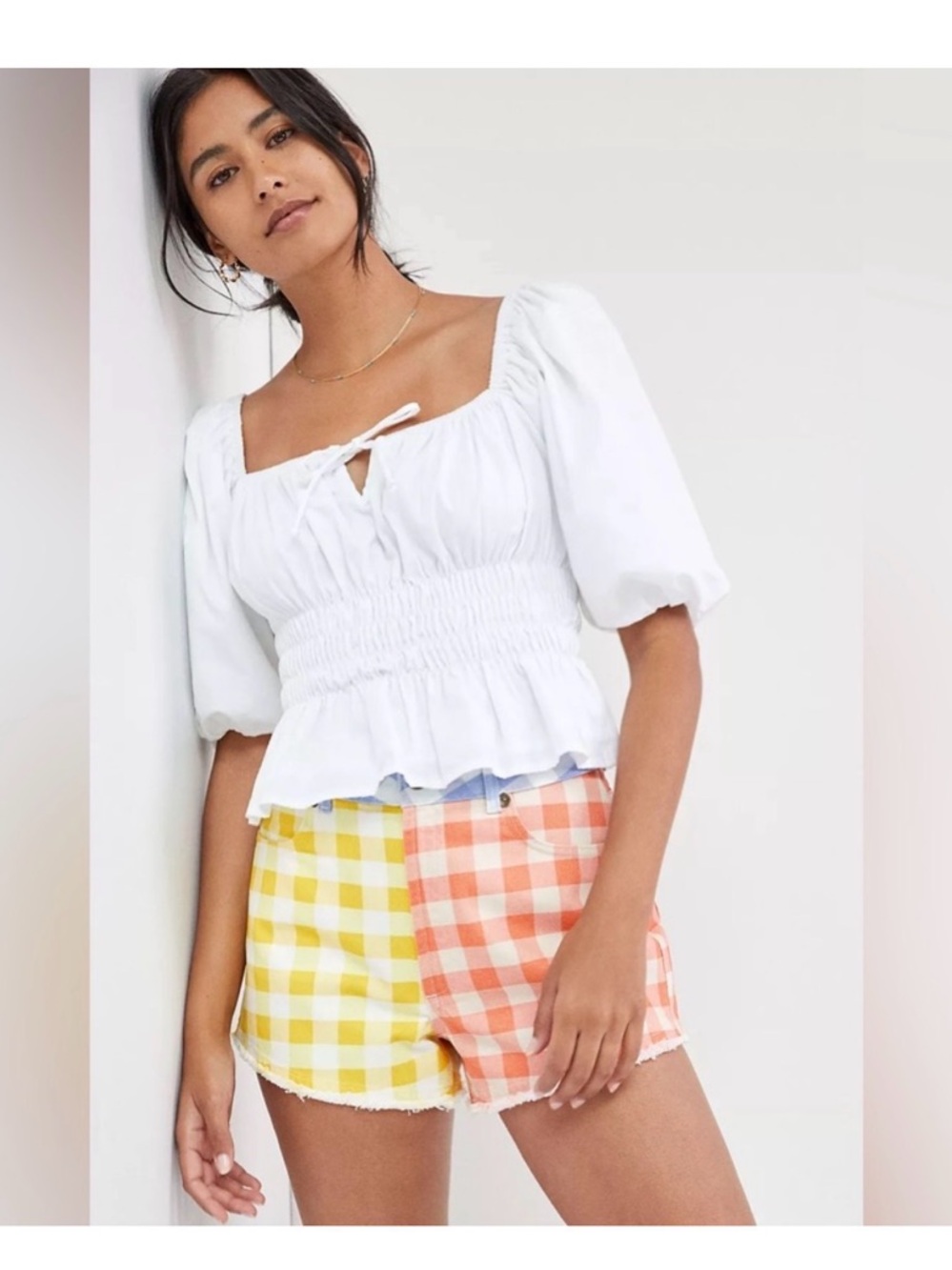 Anthropologie FARM Rio gingham shorts NWT